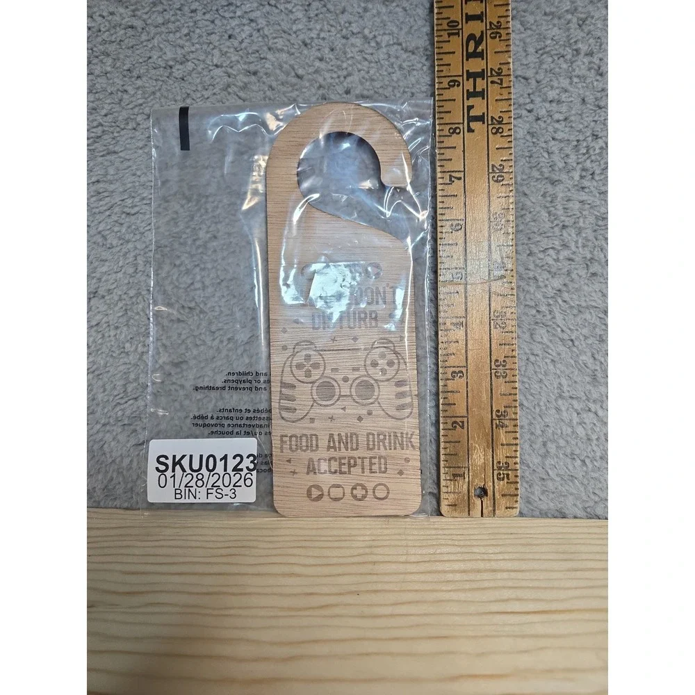 Gamer Door Hanger Please‎ Don't Disturb Food & Drink Accepted Laser Cut Wood